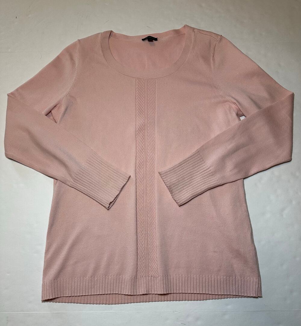 Talbots Women's Size Small Pullover Sweater Light Pink Long Sleeve Cotton Blend